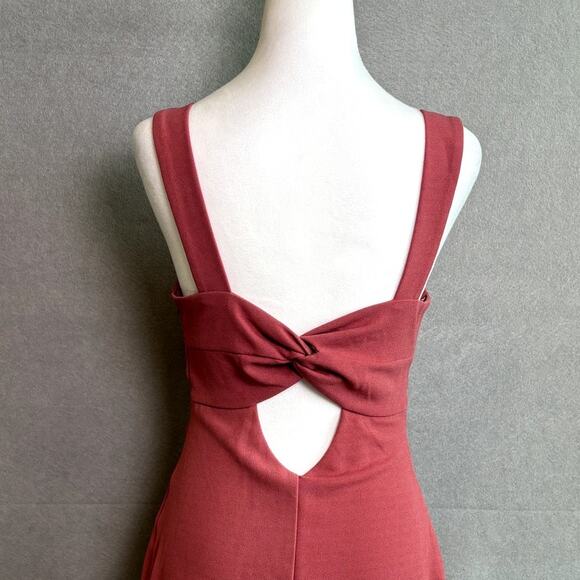LuLu's Rust Brick Colored V Neck Dinner Date Night Party Mini Dress Size M - Picture 4 of 6